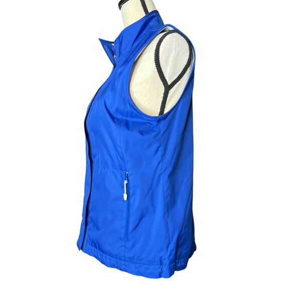 Talbots Vest in Blue w/Terry Cloth Lining Zipper and Hook and Eye Close Size MP - Picture 4 of 8